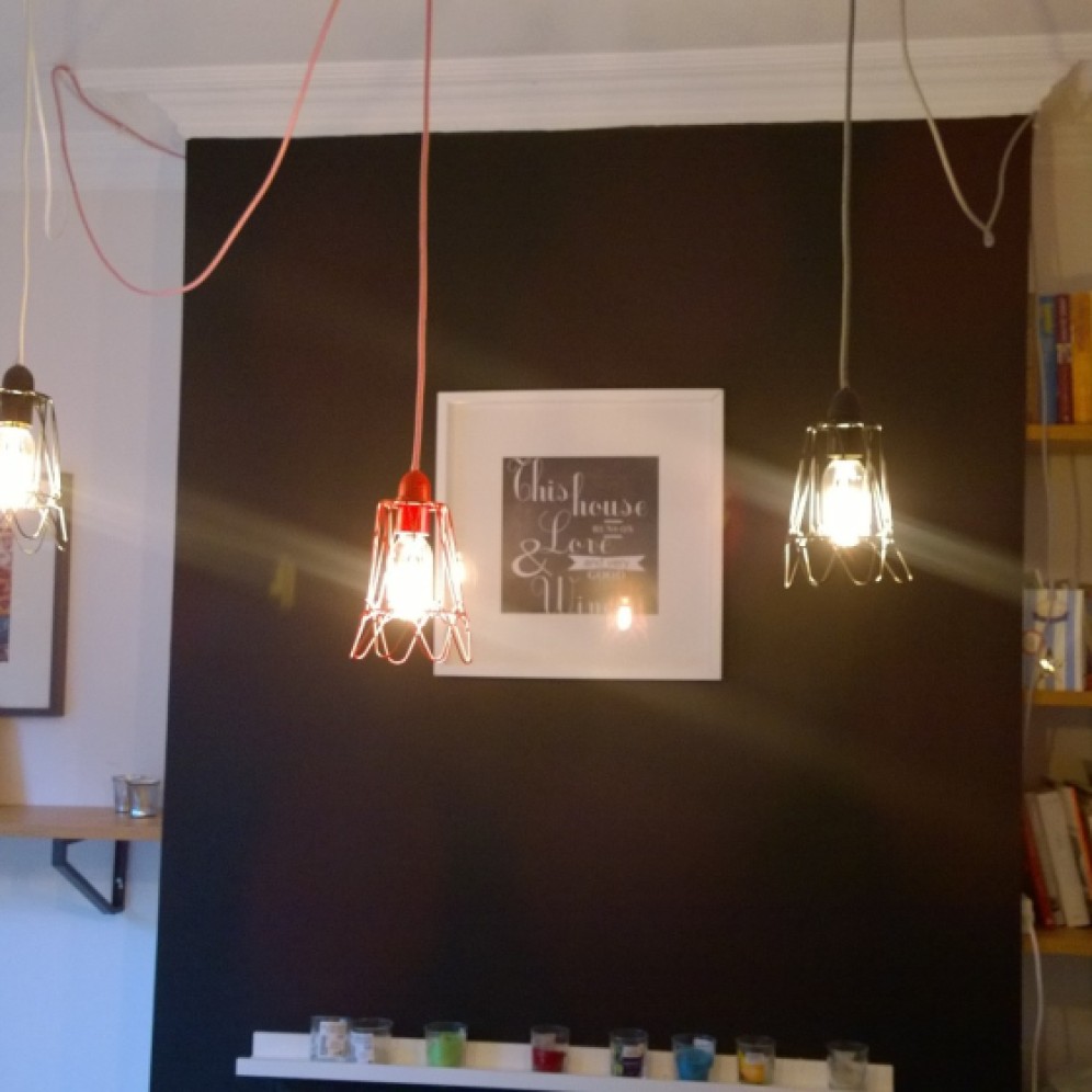 Cage lights in kitchen - Belle & Cosy